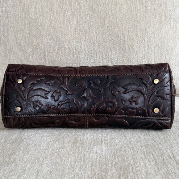 Gianni Conti Brown Embossed Leather Satchel Bag - Picture 6 of 14